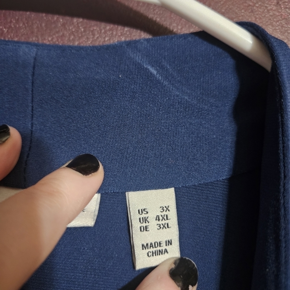 Susan Graver Plus Size Blue Open Front Sweater! - Picture 3 of 7
